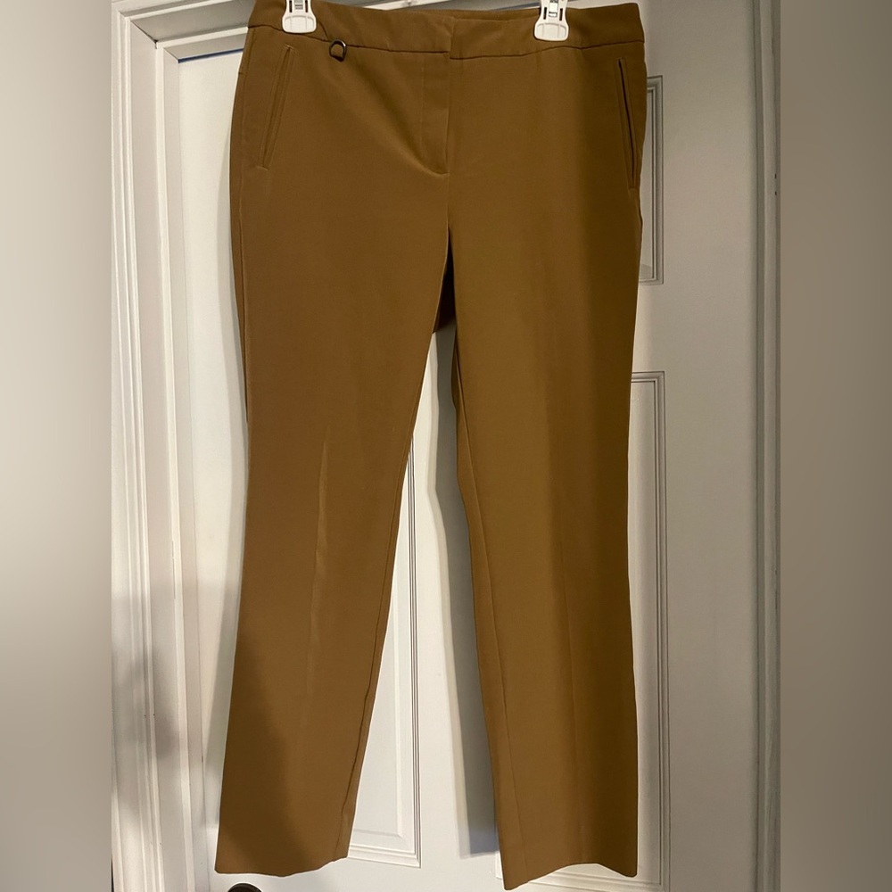 Adrianna Papell Camel Straight Leg Ankle Pants